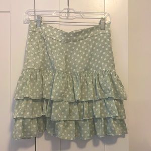 ZARA green poka dot skirt size M